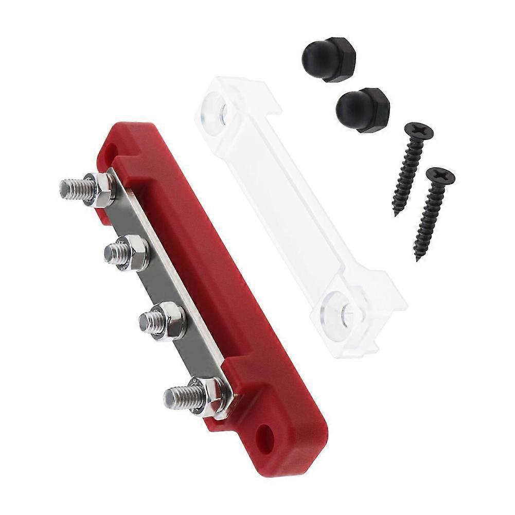 Bus Bar Power Distribution Block Fire-resistant Screw Terminal Block with Cover for Boat Car