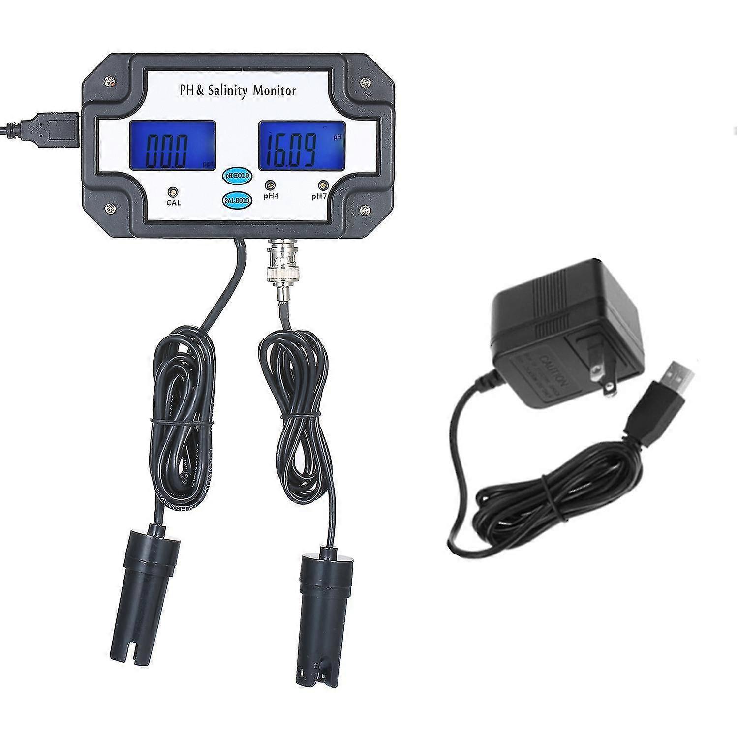 PH/Salinity Meter Water Quality Tester Detector PH & Salinity Monitor 2 in 1 Water Quality Analysis