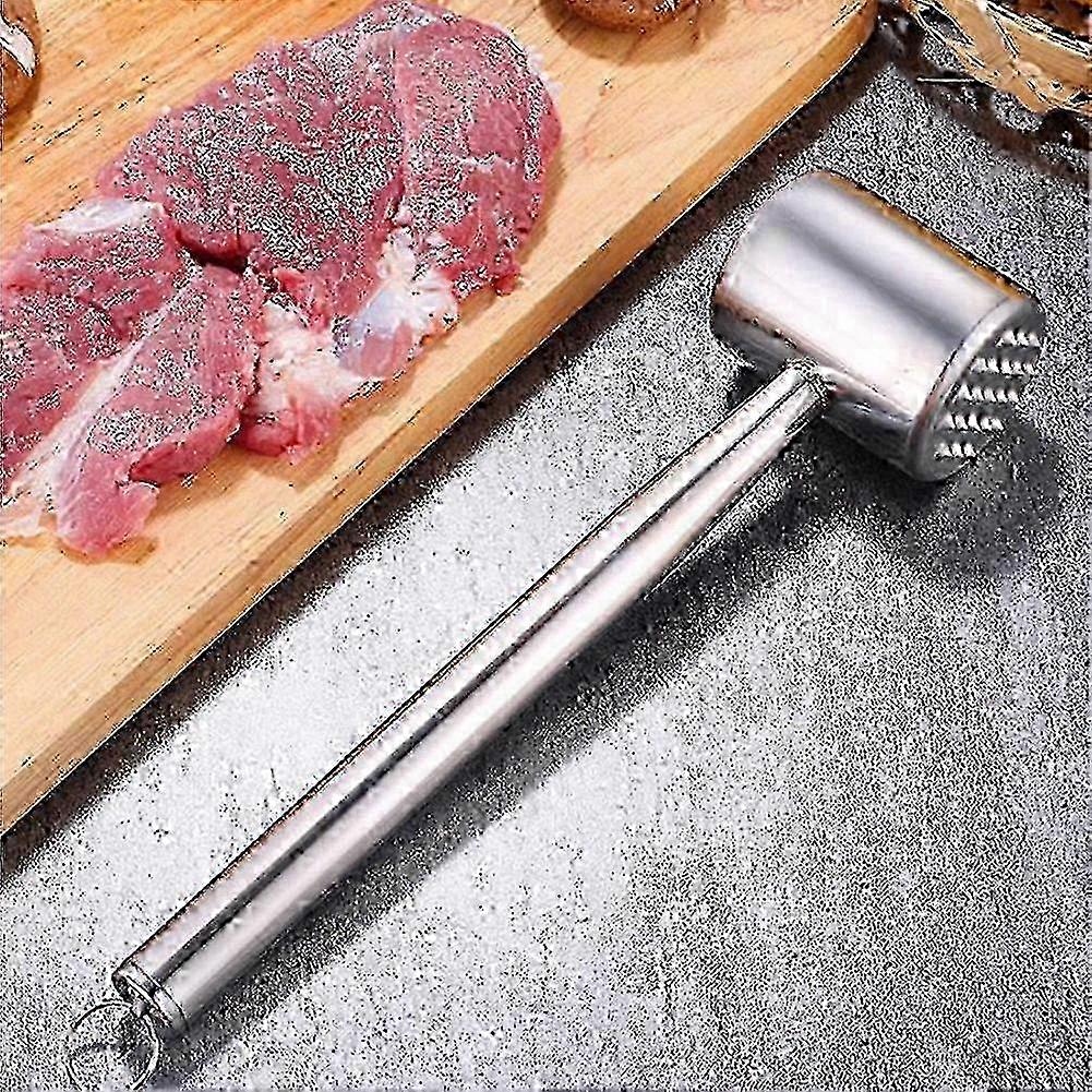 Stainless Steel Meat Tenderizer Hammer Dual Sided Kitchen Tool