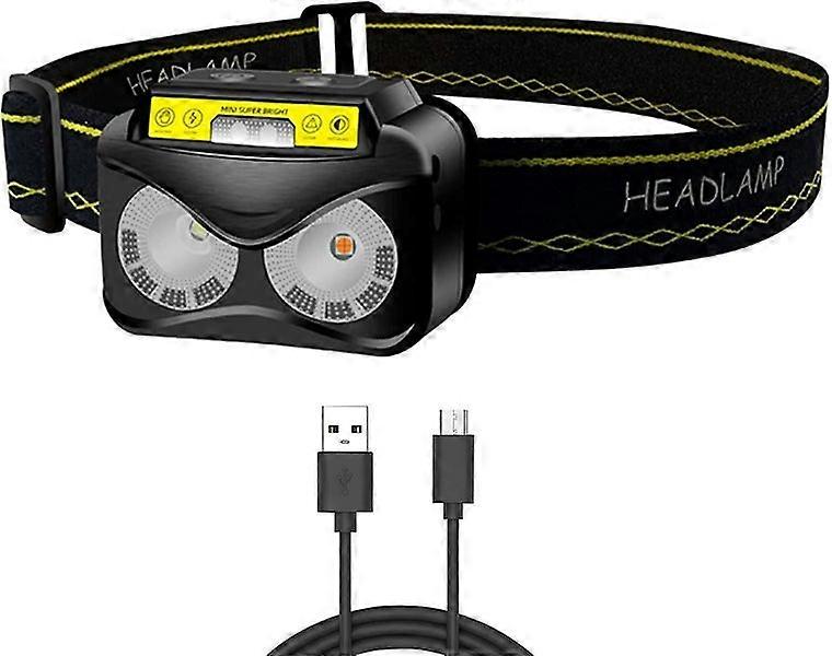 Rechargeable Led Headlamp, Powerful Bright Led With Motion Sensor, Cob Led, Comf