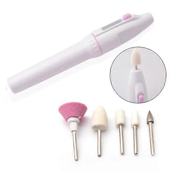 ZK-1 Set Electric Nail Files Including 5 Bits White