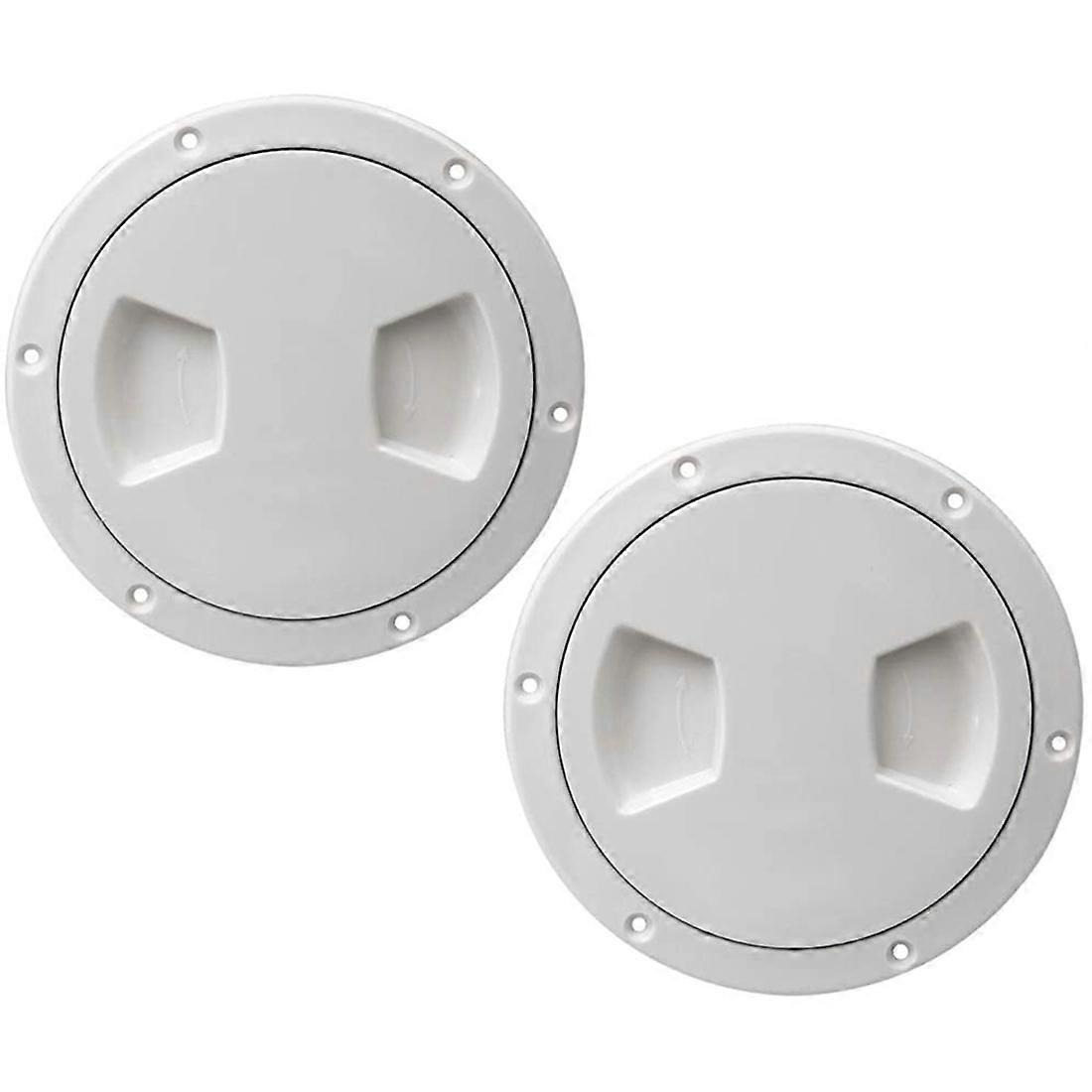 2 Pcs Marine RV 5 Inch Access Hatch Cover Twist Out Deck Plate,Round Non-Slip Hatch-Removable Water