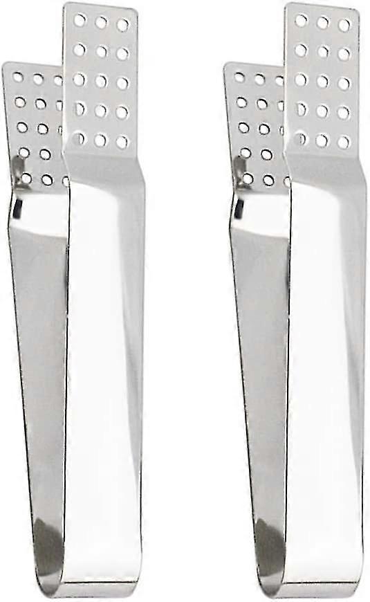 2 stainless steel tea tongs