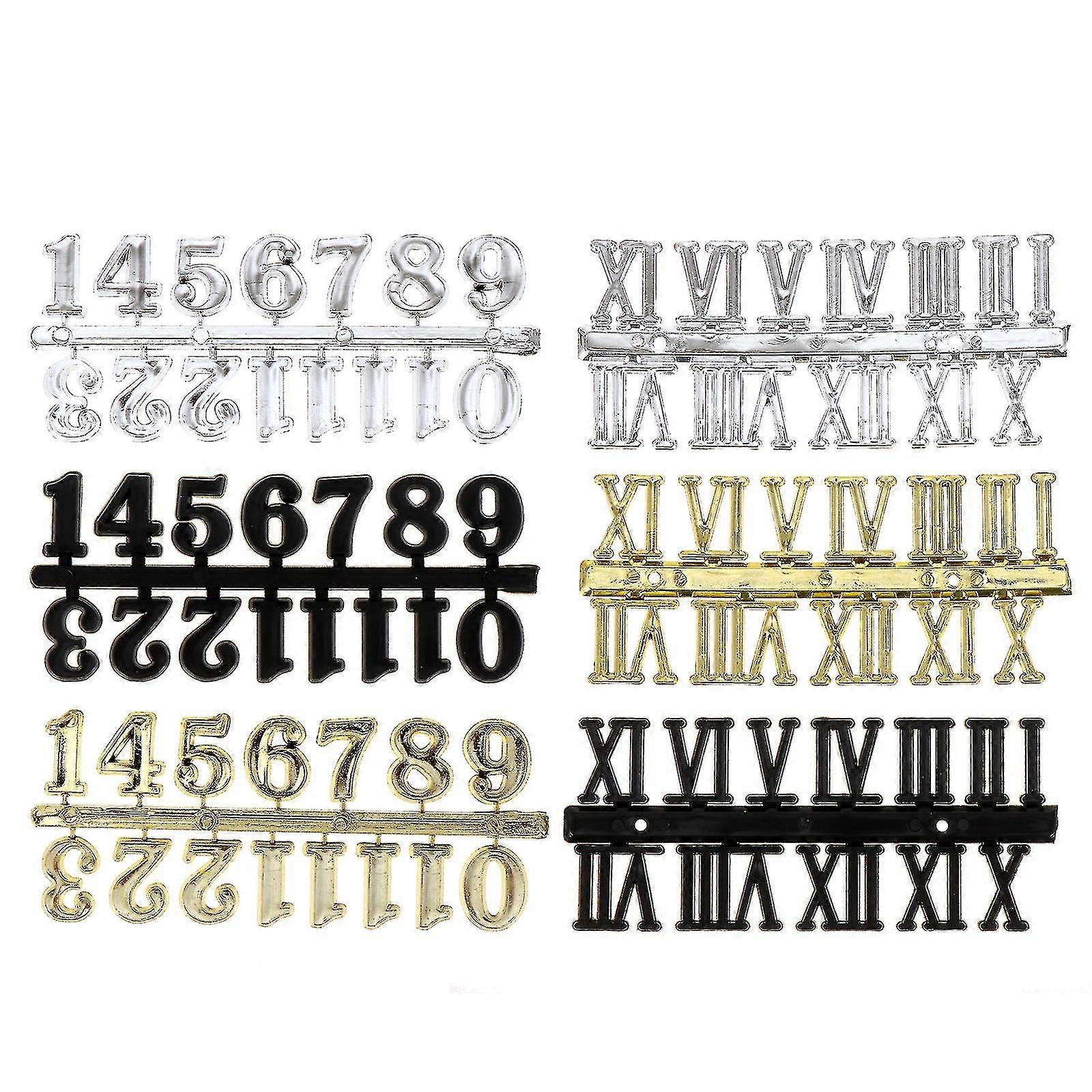 6pcs Wall Clock Numerals Clock Replacement Arabic Number