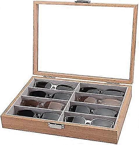 Glasses Sunglasses Storage Box Wooden 8 Slot Glasses Display Storage Storage Box