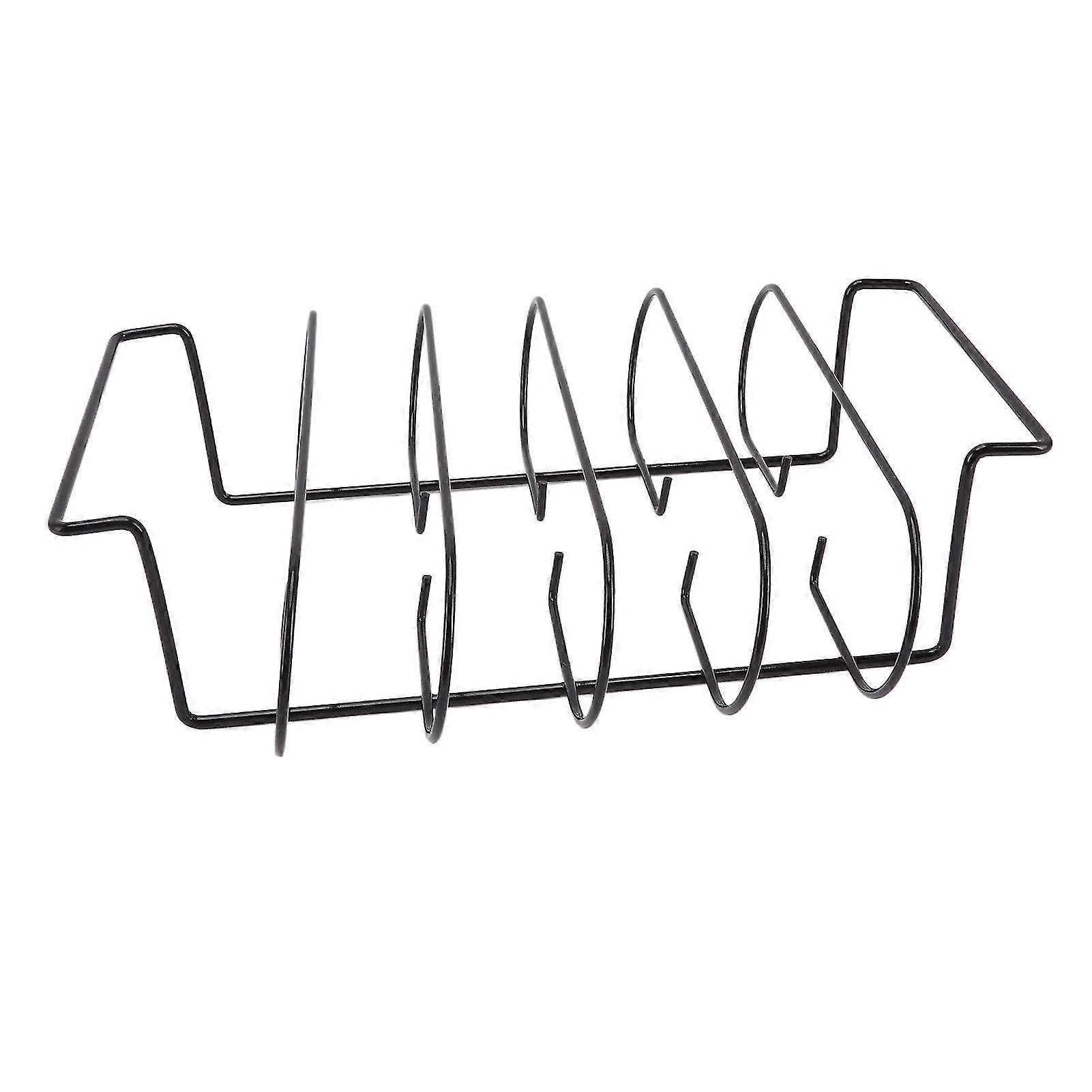 Rib Rack Iron Roasting Stand για κάπνισμα και ψήσιμο στη σχάρα κρατά μέχρι 4 νευρώσεις για υπαίθρια αξεσουάρ μπάρμπεκιου
