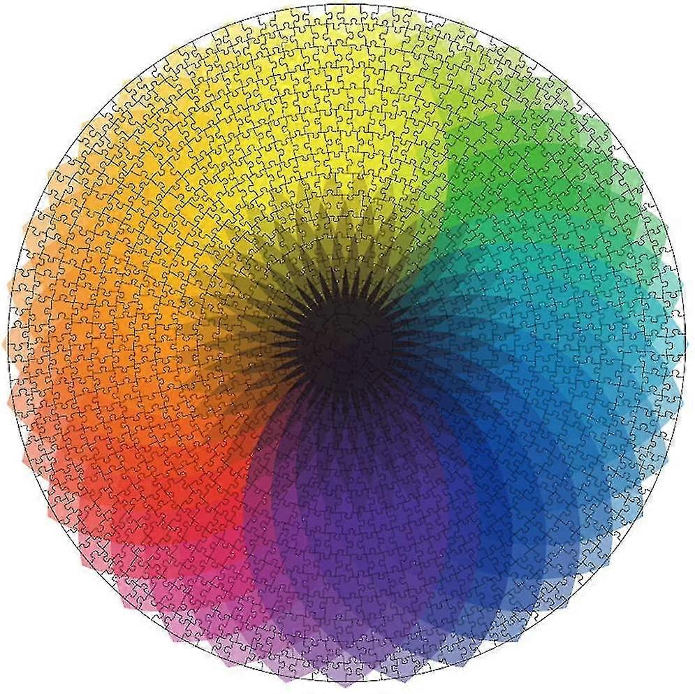 Jigsaw Puzzle 1000 Pcs Round Jigsaw Puzzle Creative Rainbow Gradient