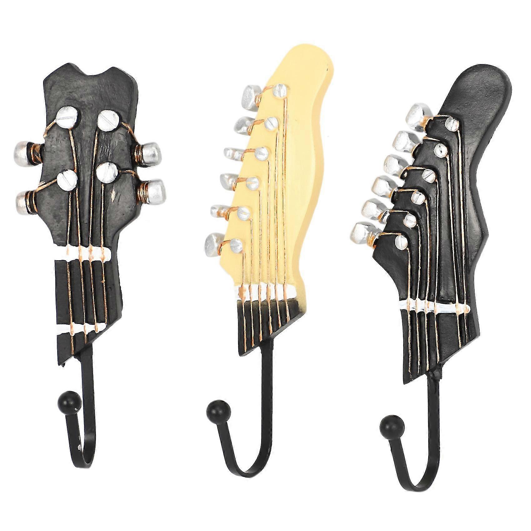 Vintage Guitar Shaped Decorative Hooks Rack Hangers For Hanging Clothes Coats Towels Keys Hats Meta