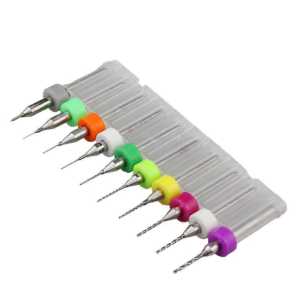 10pcs 0.1-1.0mm PCB CNC Print Circuit Board Carbide Micro Drill Bits Set Tool