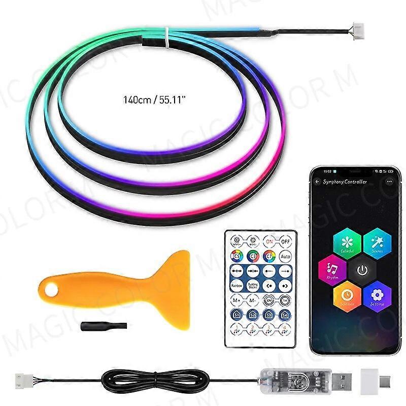 Universal Car Interior LED Ambient Lights USB APP Control Remote RGB Acrylic Guide Fiber Dashboard Symphony Atmosphere Lamp 12V