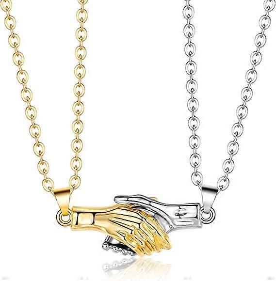 2 piezas imán mano en mano collar