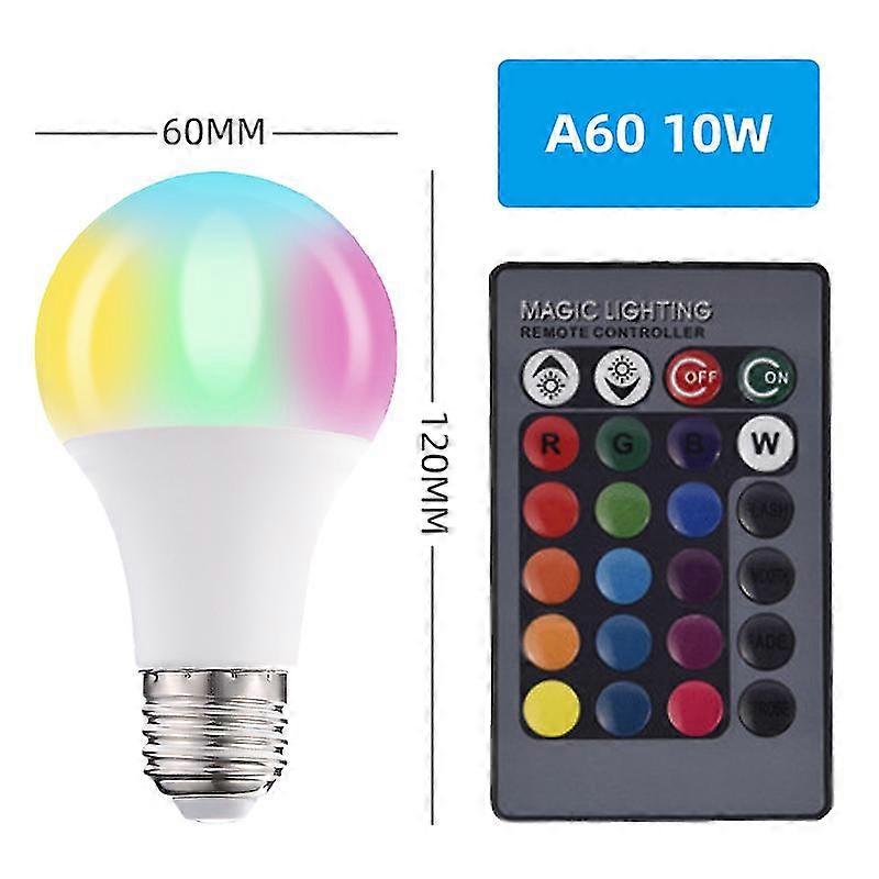 Rgb Lamp Bulb Led Rgbw  5w/7w/10w/15w/20w Remote Control   Colorful  Changing Home Decorative  Atmosphere  Lamp Bulb White