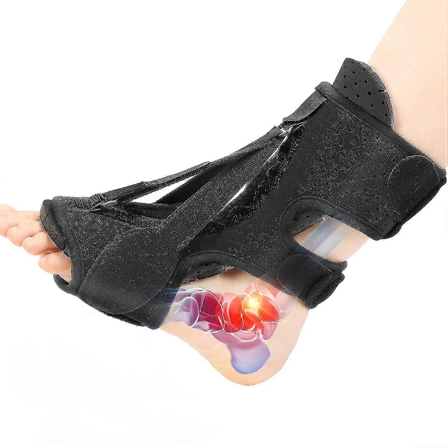 Plantar Fasciitis Night Splint, With 3 Fixing Straps Adjustable Achilles Tendinitis Relief Night Splints