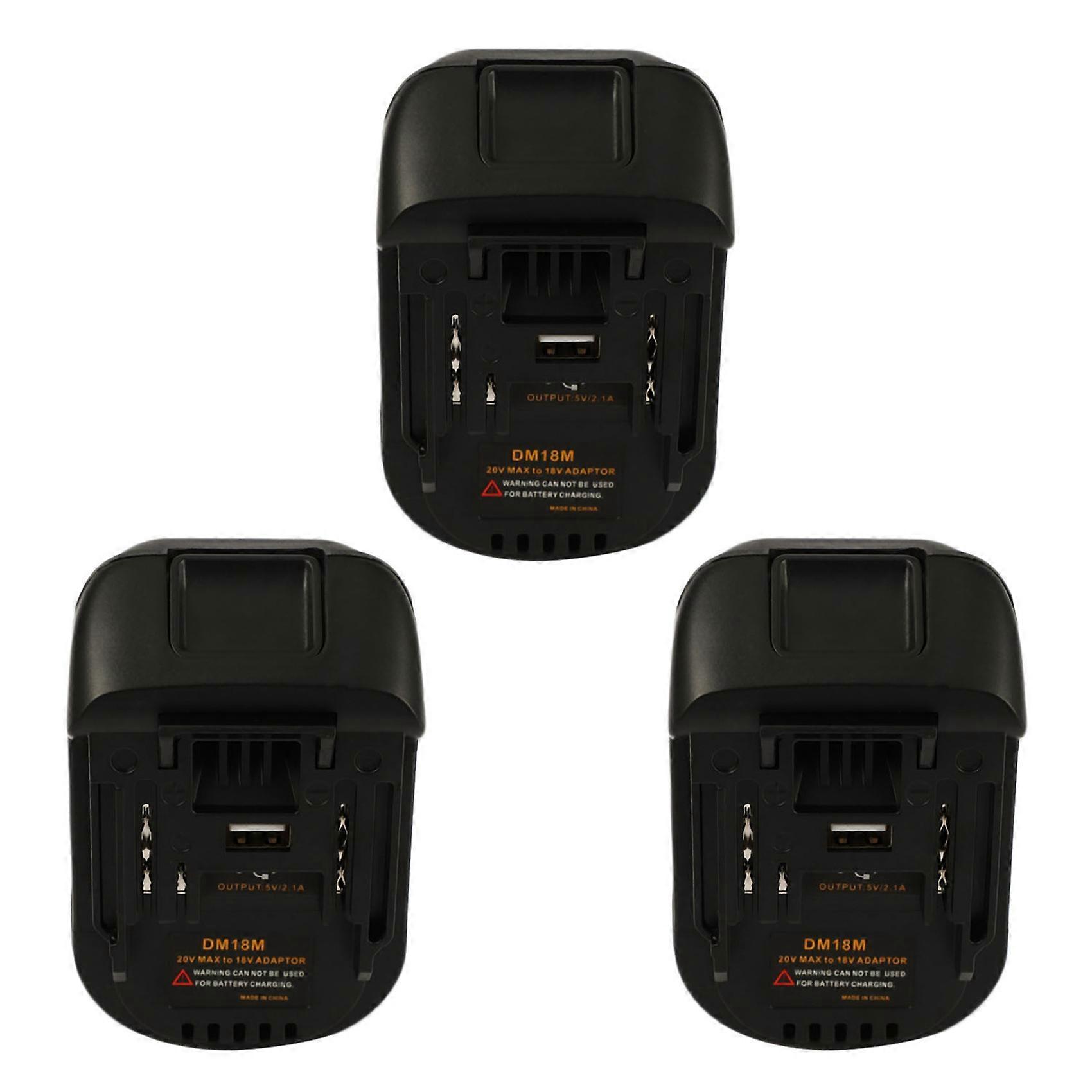 3X 20V to 18V Battery Conversion Dm18M Li-Ion Charger Tool Adapter for Bl1830 Bl1850 Batteries