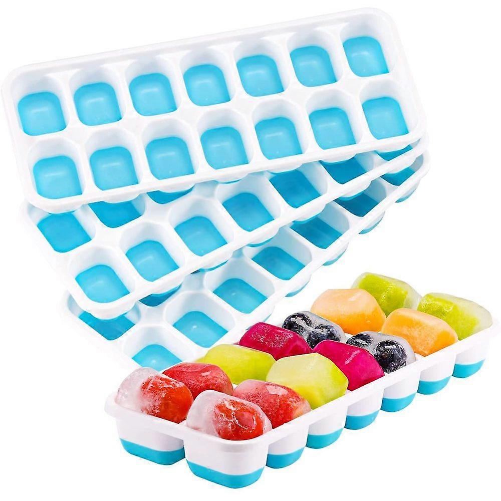 Ice Cube Tray, 4-Pack Reusable Silicone 14-Cube Ice Cube Molds with Sp