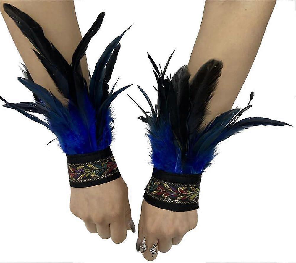 Feather Cuffs, 1 Pair Feather Bracelet Feather Cuffs Unique Feather Bracelet Ethnic Bracelet Feather Bracelet Decorative Party Cosplay Feather Bracele
