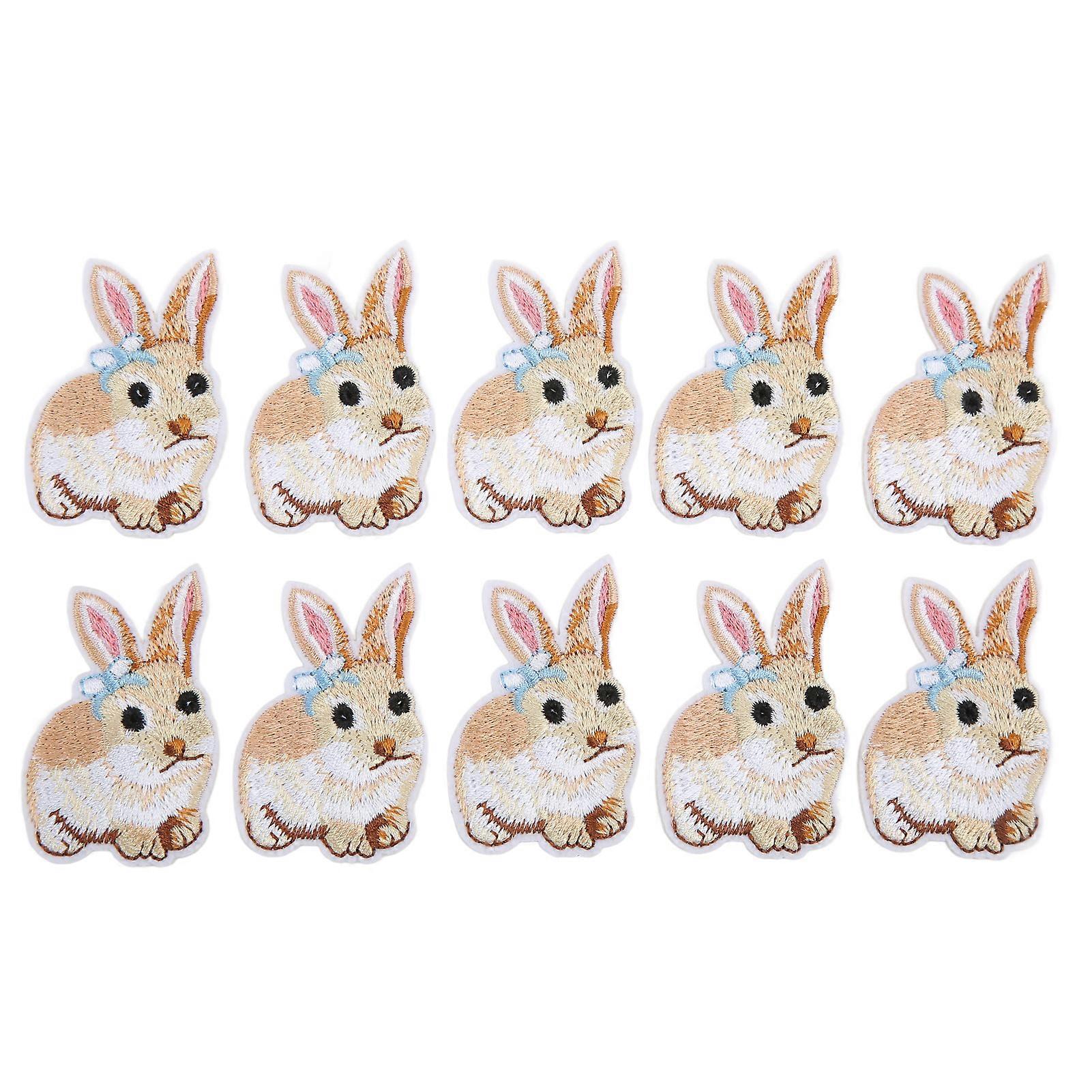 10Pcs Iron On Patches Little Cute Bunny Durable Lightweight Wide Application Jean Patches for Bag Clothes DIY
