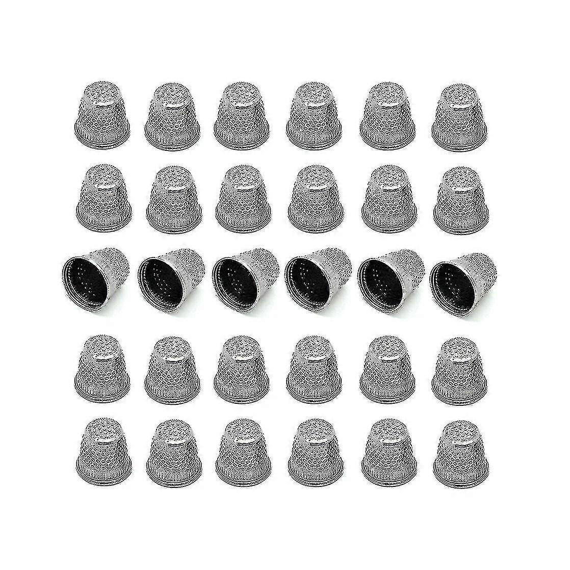 30pcs Silver Toned Vintage Diy Crafts Metal Sewing Thimbles, Coser Thimble