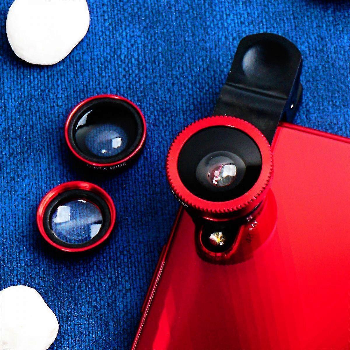 Mobile Phone Lens 3-in-1 Mobile Phone Lens Magnifying Fisheye Wide-angle Macro