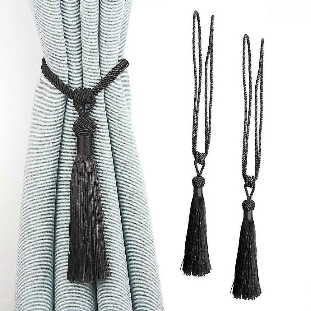 2 Pcs Curtain Tiebacks Tassel Tie-backs, Handmade Curtain Holdbacks Rope Curtains Tie Handmade Curtain Holdbacks For Home Office Window MXP
