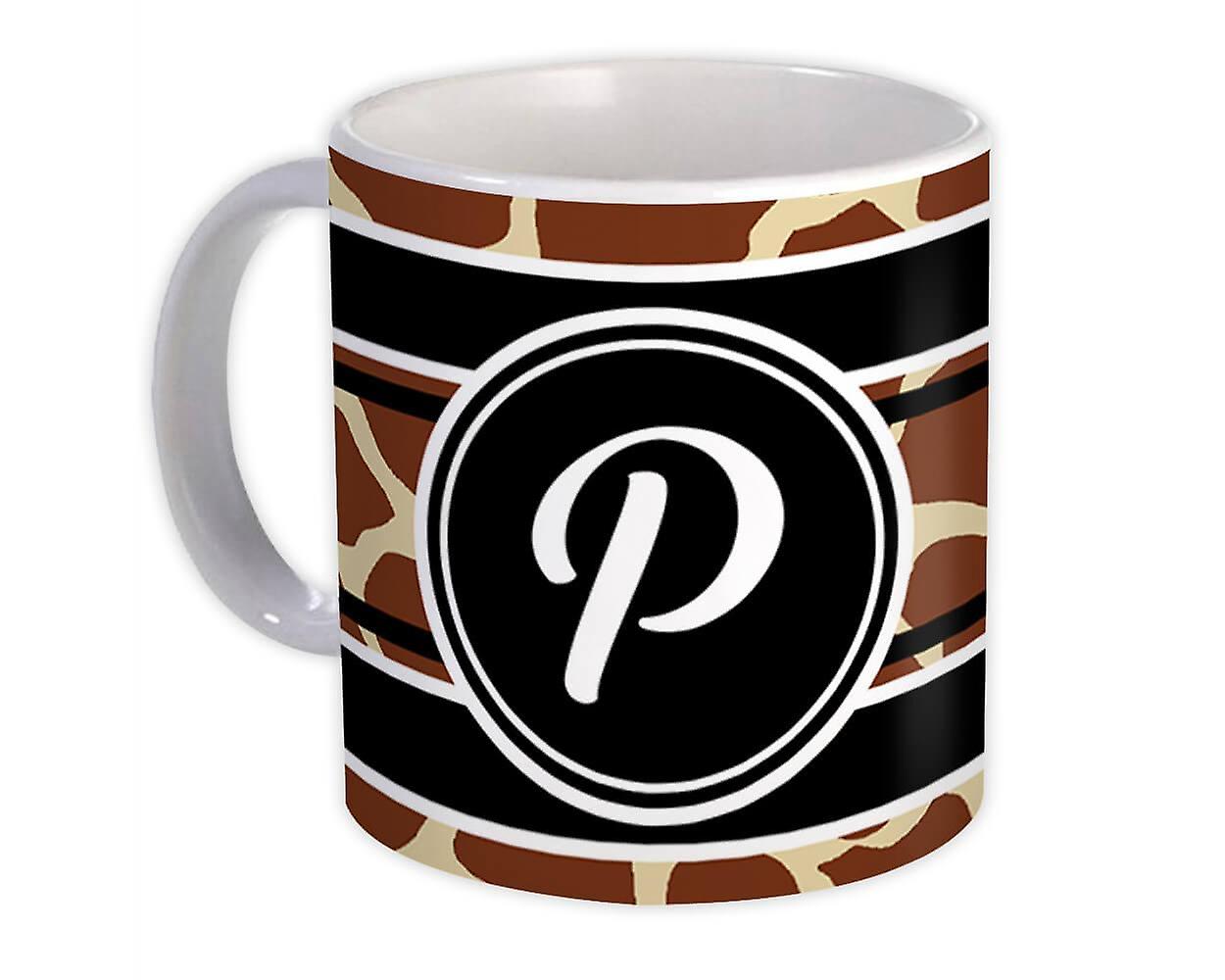 Geschenk mok: Monogram Letter P Giraffe