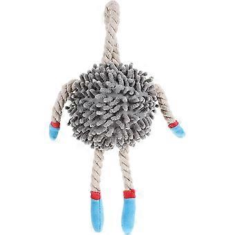 Jouet de remorqueur pour chien Corde pour chien Jouet de remorqueur Jouets de corde pour chien grinçant Jouets interactifs pour chiots Broyage de dentition Jouets à mâcher pour l’entraînement des chiens Jouer au jouet couinant pour chien gris