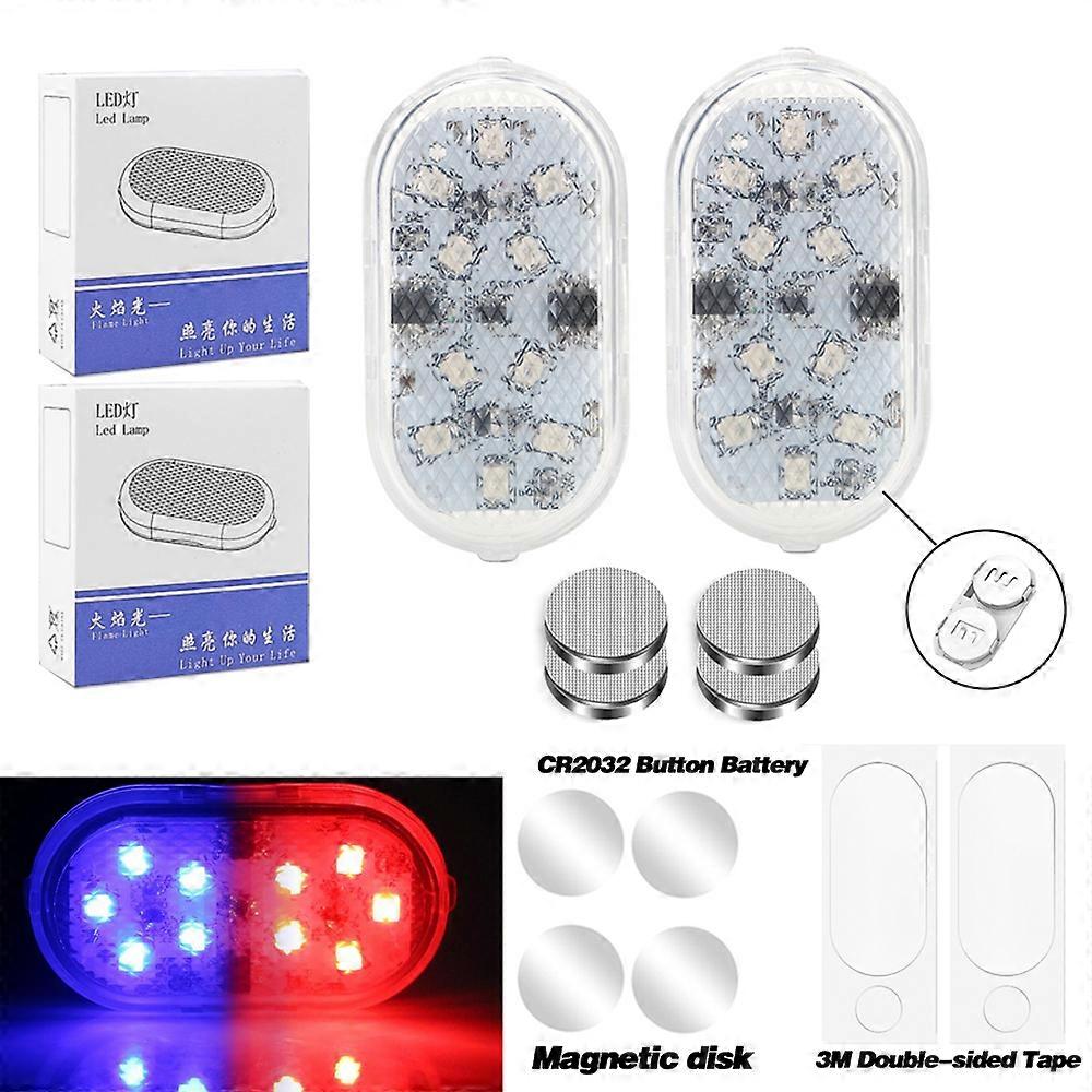 2 Pcs Magnetic Control Signal Lamp Universal 10 LEDs Safety Anti-collision Lights Car Openning Door Warning Light Parking Lamp