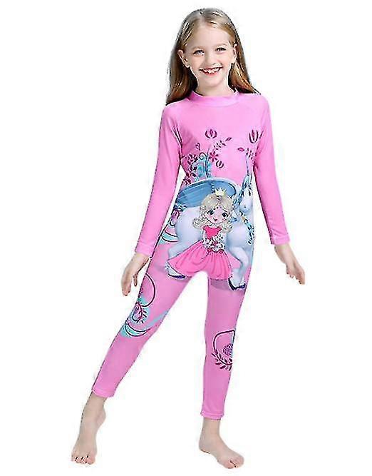 Barns badkläder Pojkar och flickor Badkläder Långärmad Beach Suit One Piece Surf Suit