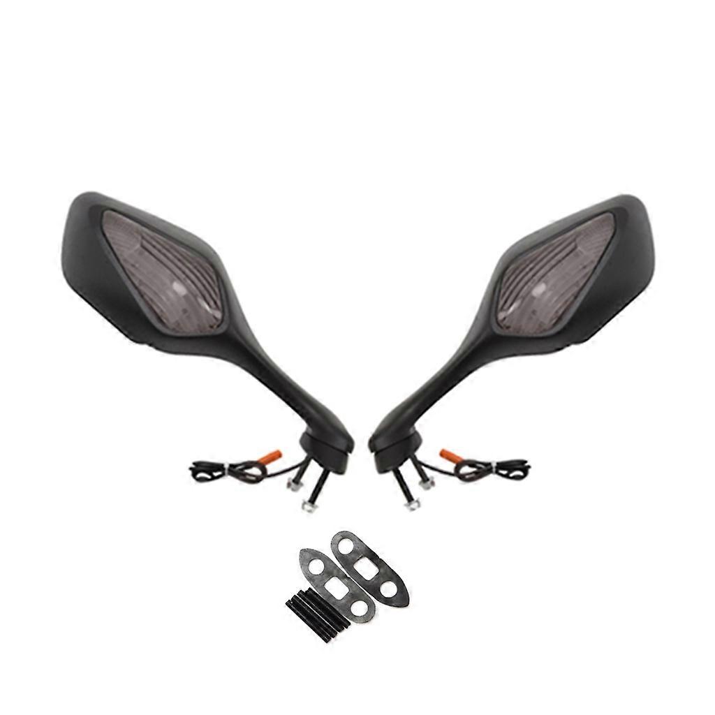1 Pair Universal Reflector Mirrors For GSXR600 GSXR750 GSXR1000 K8 K9 Motorcycle Rear View Mirror with LED Turn Signals