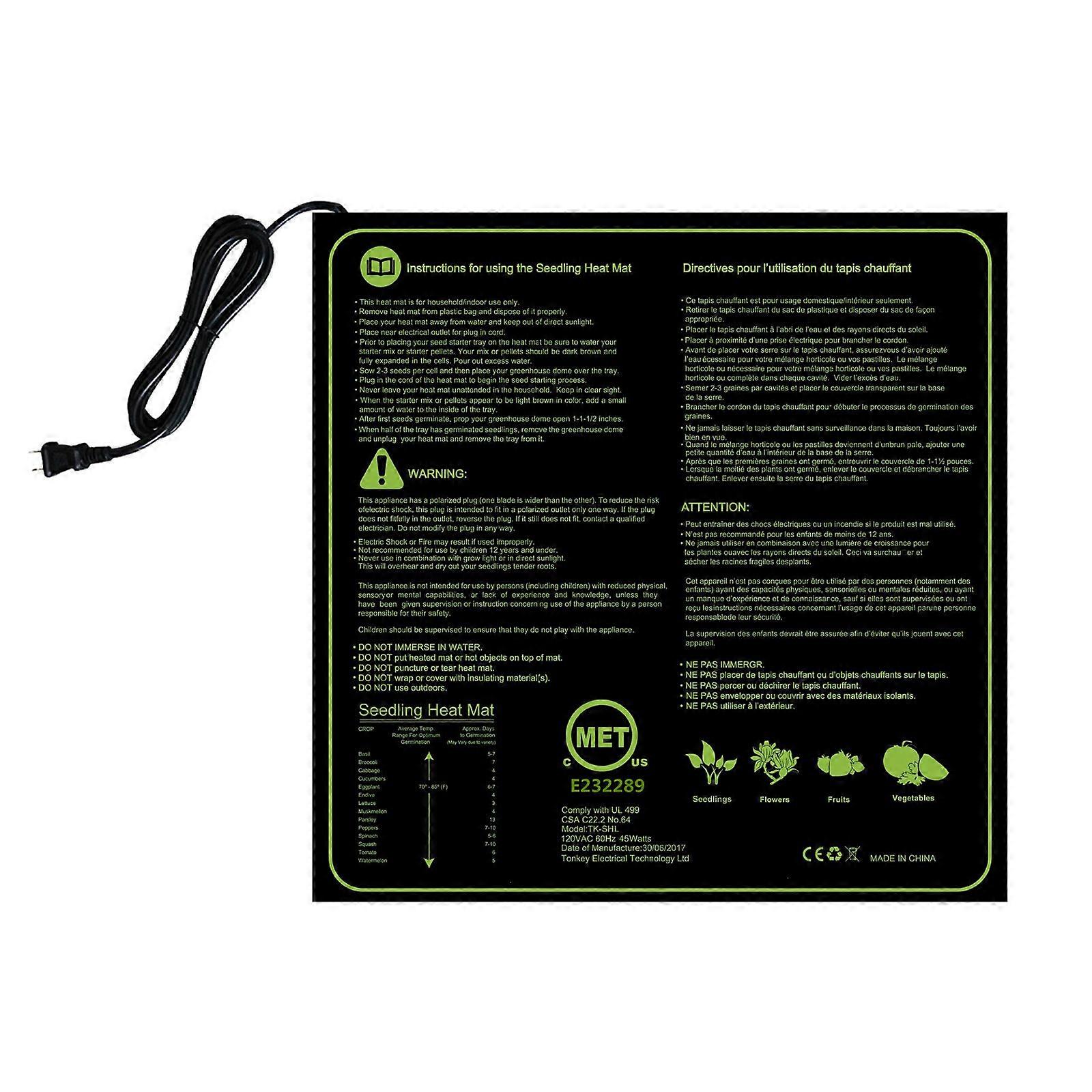 Waterproof Plant Heating Mat Seedling Germination Propagation Clone Starter Pad