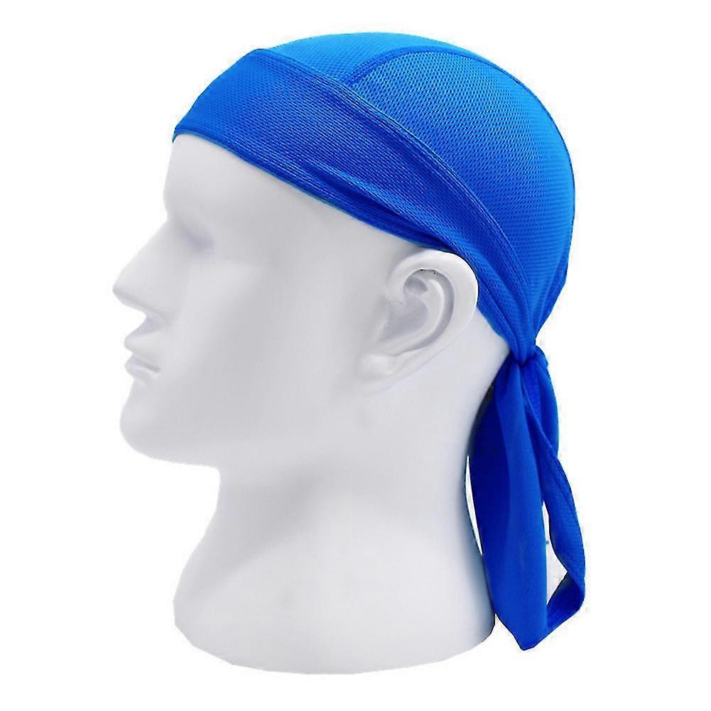Blue Solid Color Breathable Motorcycle Headscarf Bandana Cap 2pcs