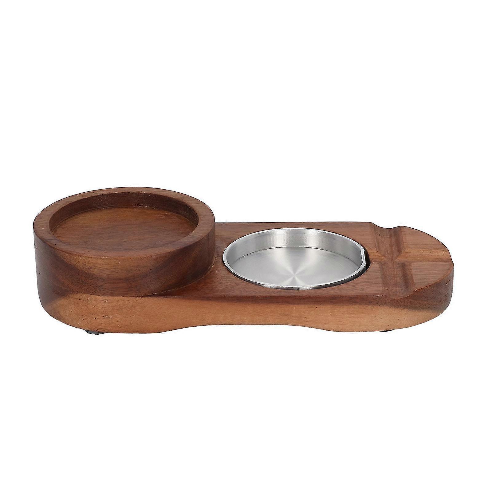 Retro Wooden Cigar Ashtrays Coaster - 2 in 1 Whiskey Tray and Cigar Holder