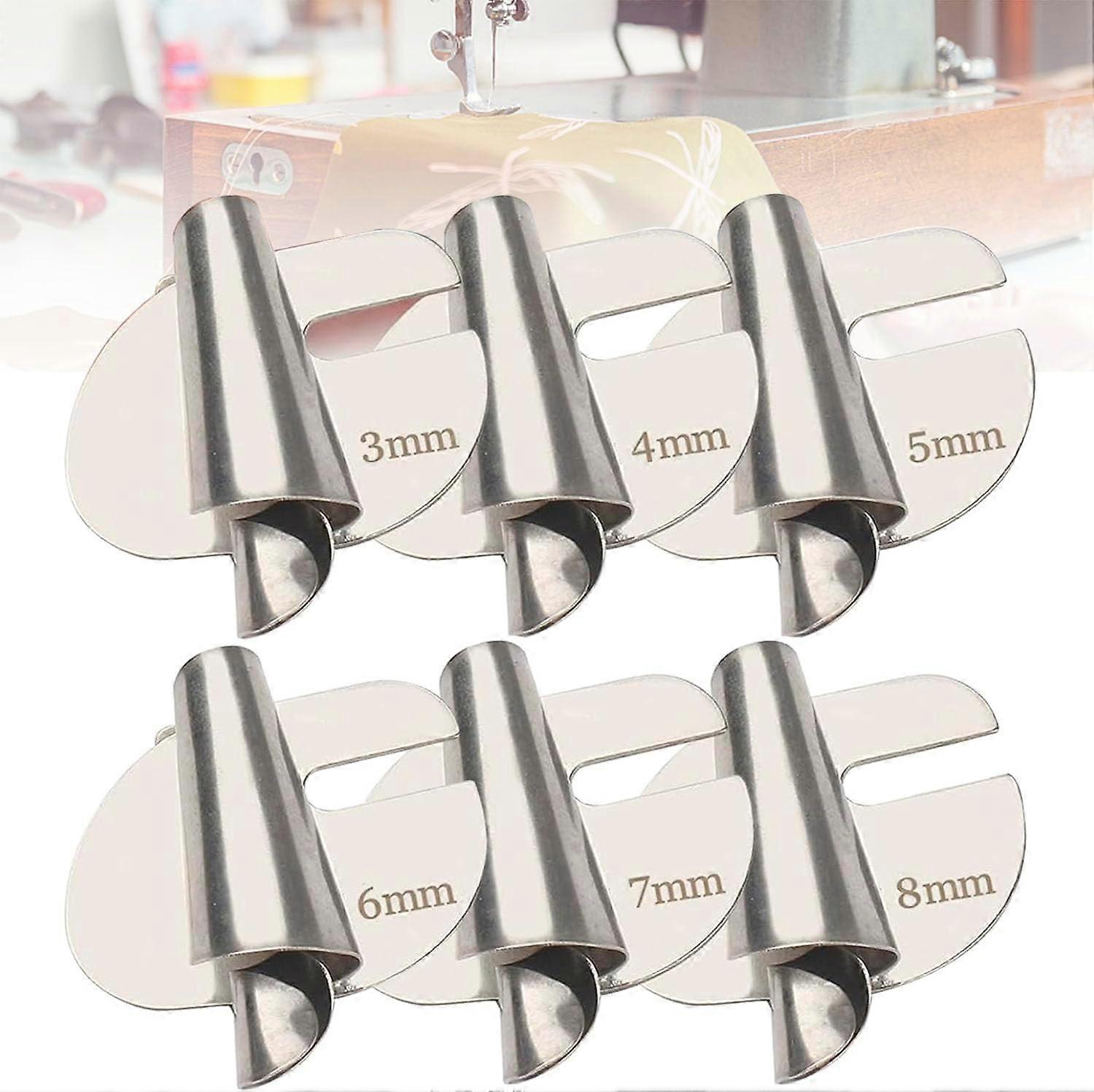 6 st. fållfot för sömnad, 3-8 mm universal fållfot för sömnad