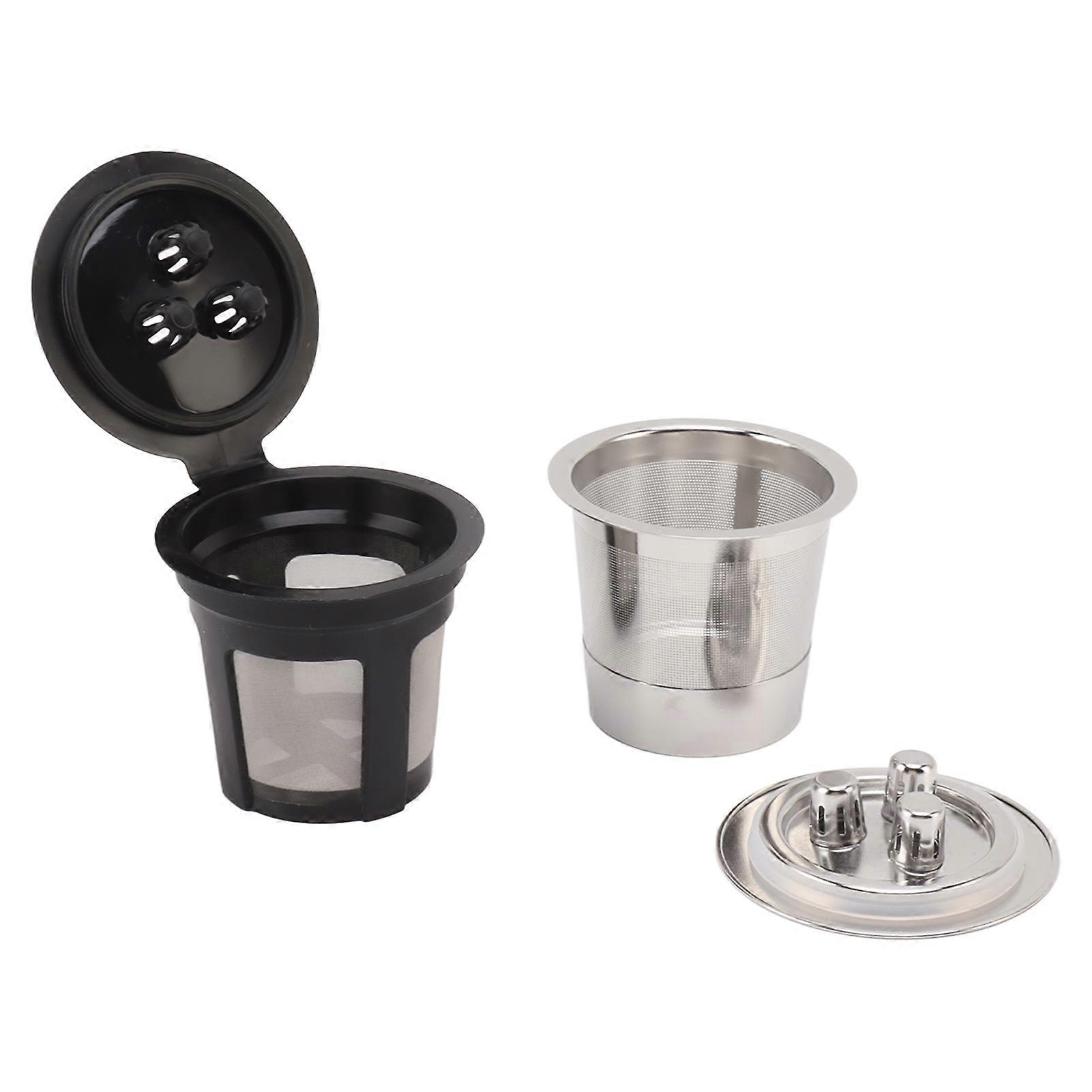2Pcs 3 Hole Reusable Coffee Capsule Filter Stainless Steel Refillable Coffee Cup Filter Shell