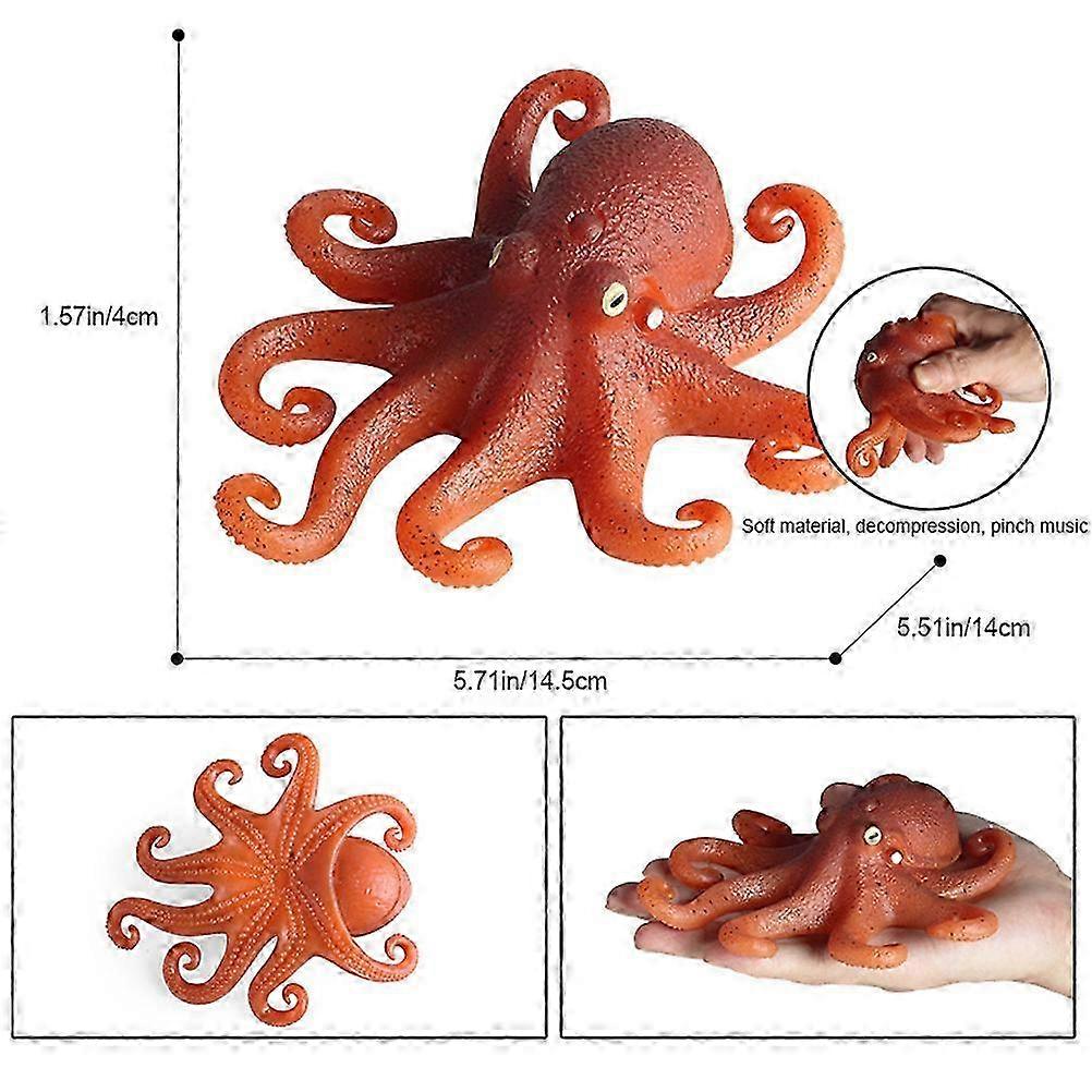 Sea Animal Figures Rubber Octopus Stress Relief Toy for Kids Simulation Prank Props and Decompression Fun