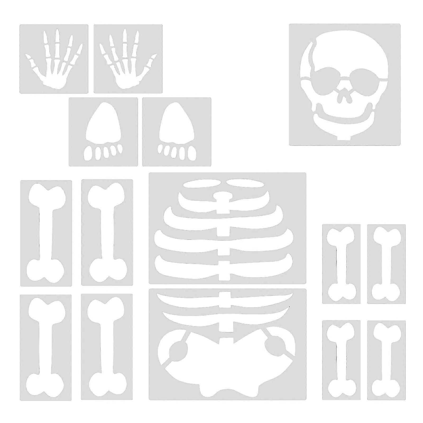Halloween Plastic Painting Template Set Hollow Skull Ghost Claw Bone