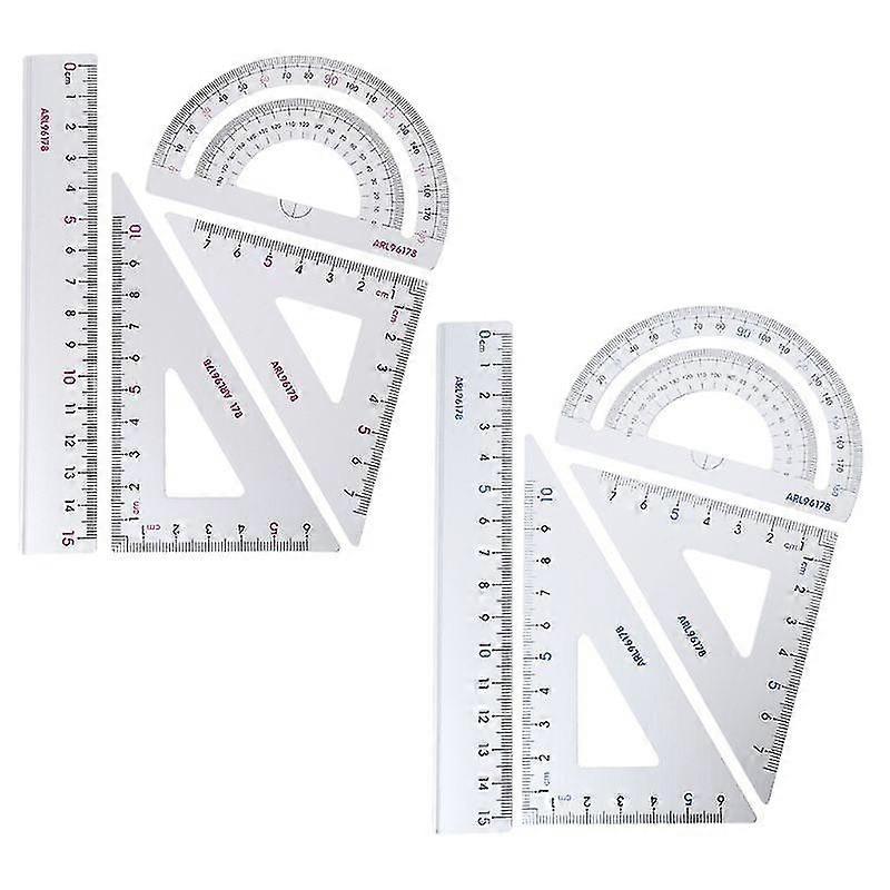 4Pcs Drawing School Supplies Set Square for Triangle Ruler Aluminum Alloy Protra