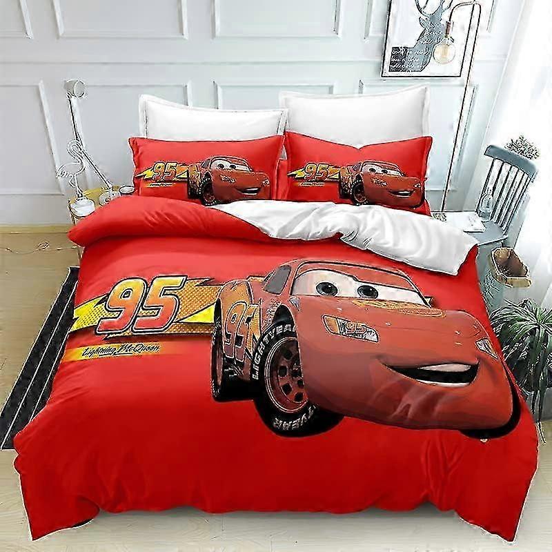 v31 Lençóis Colcha Capa de Edredom Conjunto Lightning Capa de Edredom McQueen3 Peças Conjunto de Capa de Colcha Impressa com Fronhas (1 Capa de Edredom e 2