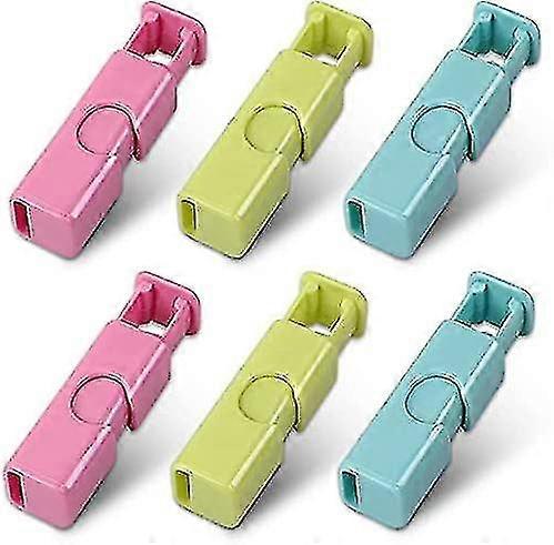 Squeeze Bread Bag Cinch Clips, Slip Grip Easy Squeeze & Lock, Assorted Color, 6 Pack