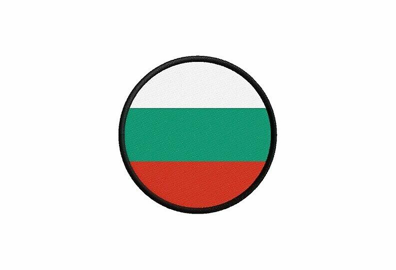 Patch ecusson Bulgarian flag printed thermosticker round round