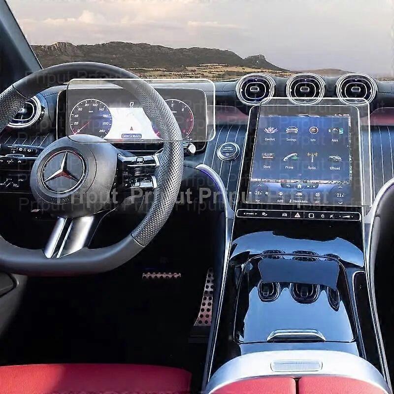 فيلم من الزجاج المقسى لمرسيدس بنز GLC 2023 راديو معلومات السيارة الترفيهي شاشة ملاحة GPS حامي لوحة القيادةملحق لوحة القيادة