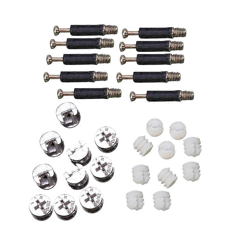 24 Sets Cam Locks Furniture Cabinet Connectors Furniture Connecting Fastener Cam Bolt Nut Fitting Kit Cam Lock Nuts Screws Kit