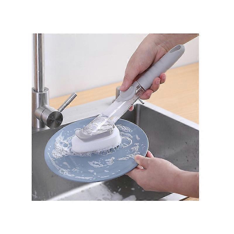 Kitchen Liquid-filling Pot Brush With Sponge Head Set