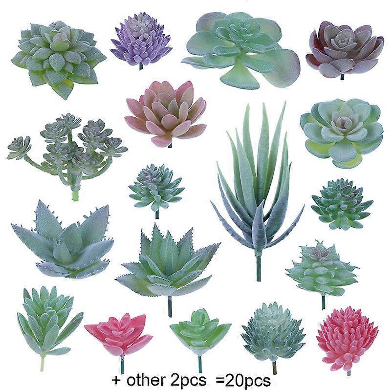 20Pcs Flocking Succulent Artificial Plants Fake Mini Lotus For Home Decor 2023 Unpotted Garden Arrange Decoration Accessories