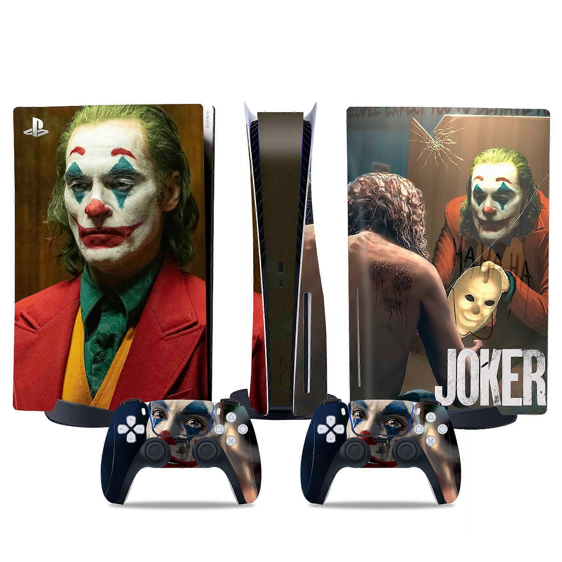 PS5 optical drive version sticker, cool PS5 skin, controller handle,for PS5 console and controller,DC cartoon,Joker7