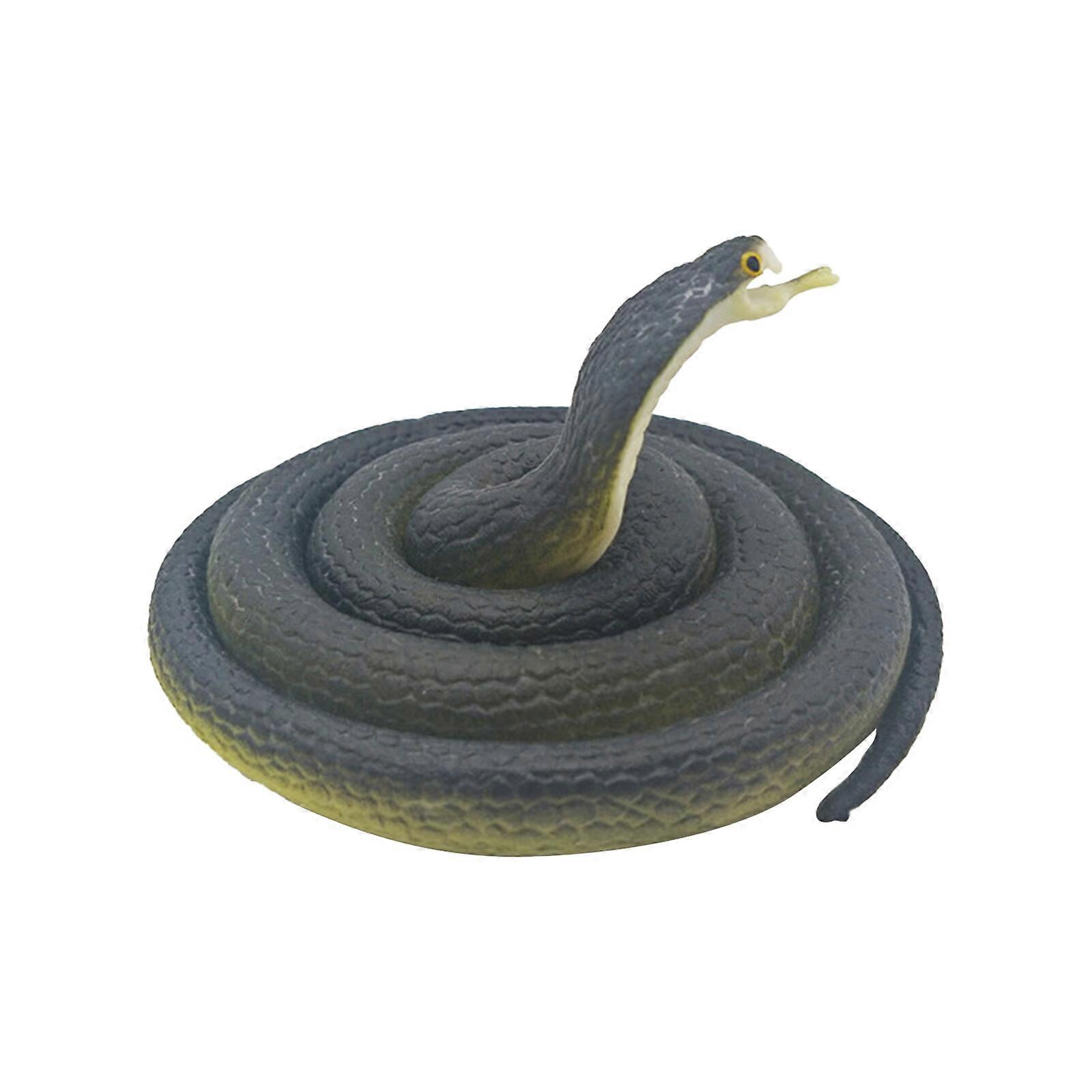 80cm Black and Green Eye-catching Simulation Snake Toy for Scary Games and Mischief
