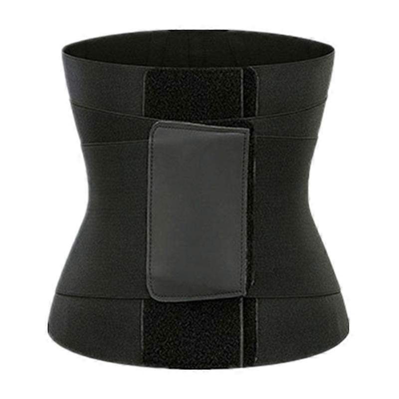 שחור מתכוונן מותניים מאמן חגורה כושר ספורט מותניים תמיכה מעצב גוף תרגיל זיעה חגורת מותניים אלסטי מותני מחוך נשים