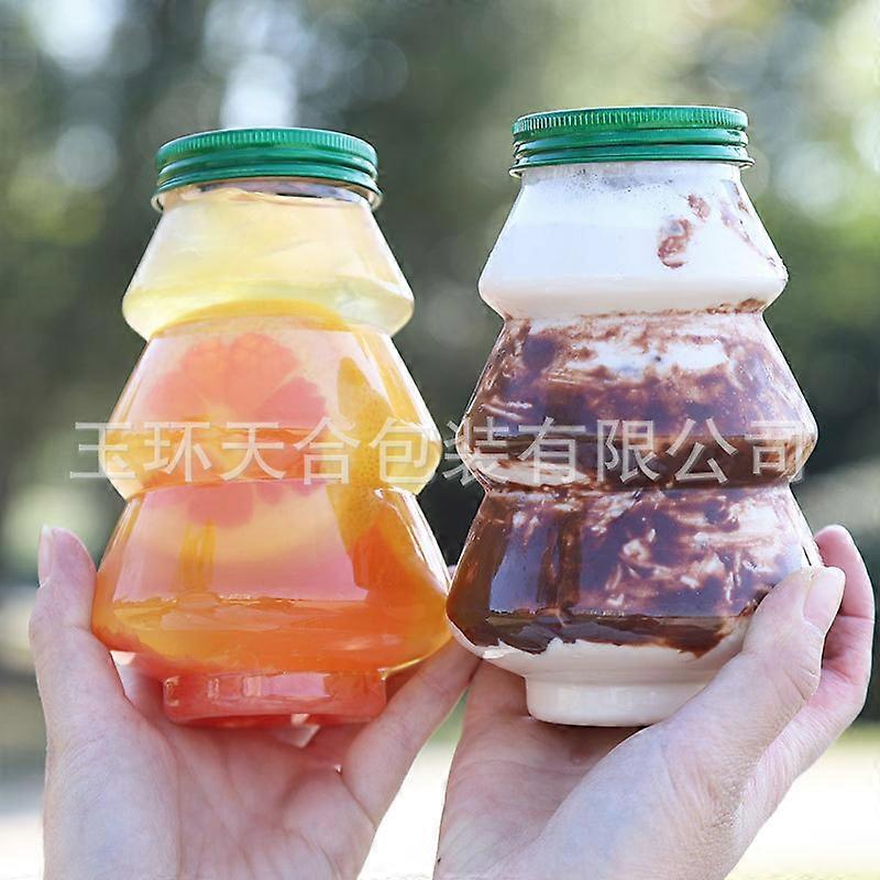 10pcs Empty Plastic Juice Bottles Reusable Water Bottles Xmas Tree Shape Drink Containers