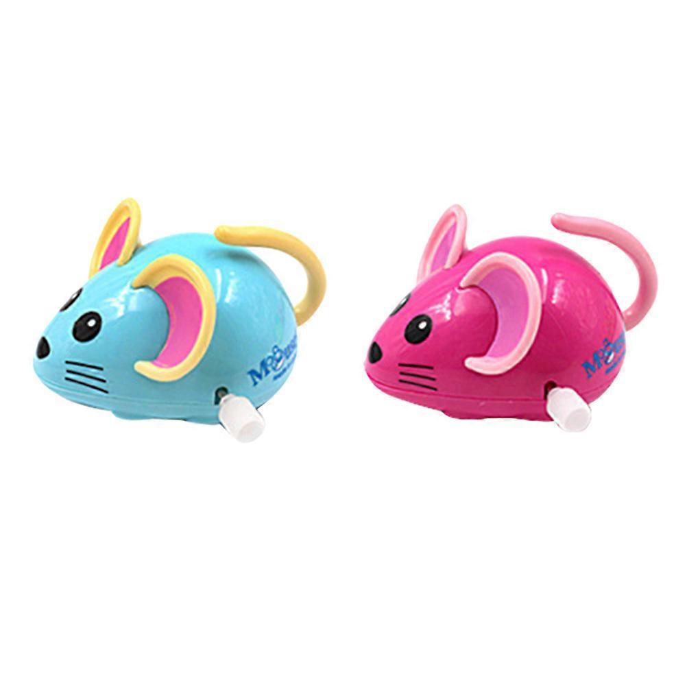 2個脳玩具時計仕掛けのおもちゃ偽のラットレーサーマウスのおもちゃ偽のいたずら玩具巻き上げぬいぐるみ