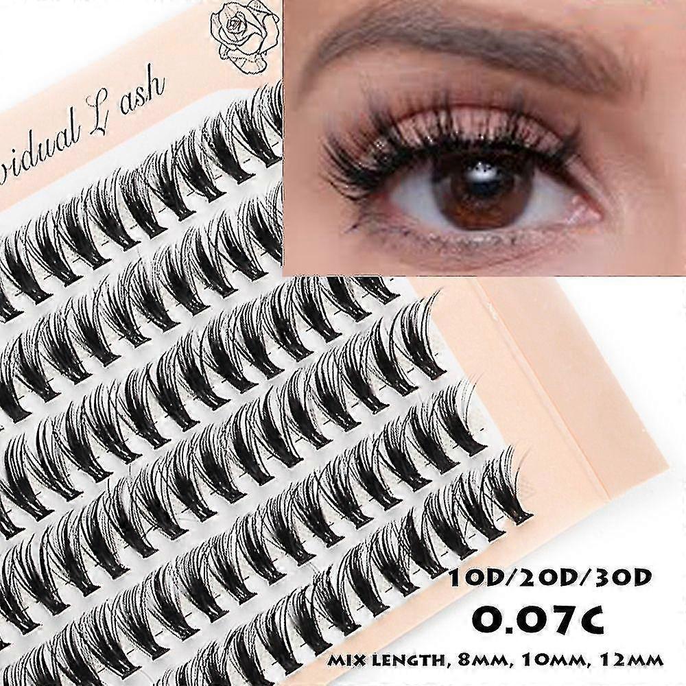 6 Rows Eye Extension Soft Thick Cluster False Lashes Black Individual Lashes